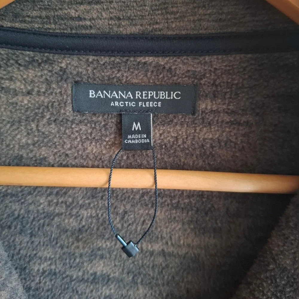 Banana Republic 1/4 Zip Tigers Eye Fleece Pullover Gorpcore Cozy Casual Unisex M